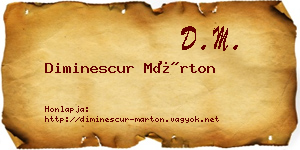 Diminescur Márton névjegykártya