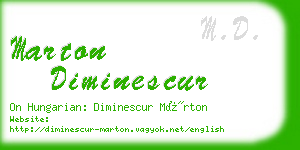 marton diminescur business card